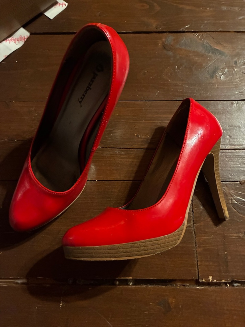 Red High Heel Platform Pumps - Red Women Shoes